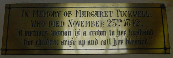 Memorial to Margaret Tuckwell