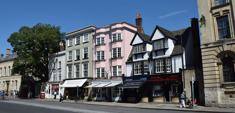 Shops with tree