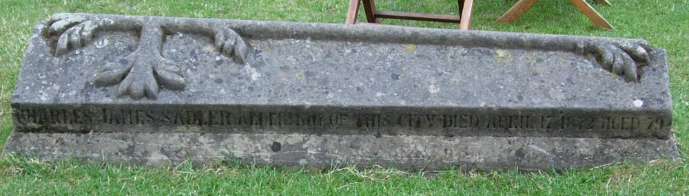 Grave of Sadler and his wife and grandchild