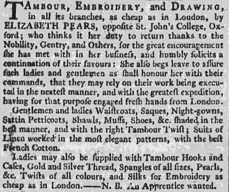 Elizabeth Pears advertisement
