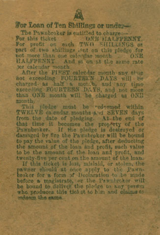 Pawn ticket back