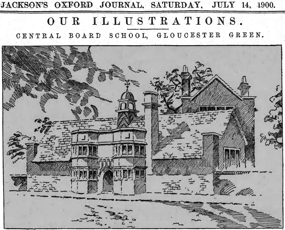 Drawing of Boys' Central School in JOJ, 14 July 1900