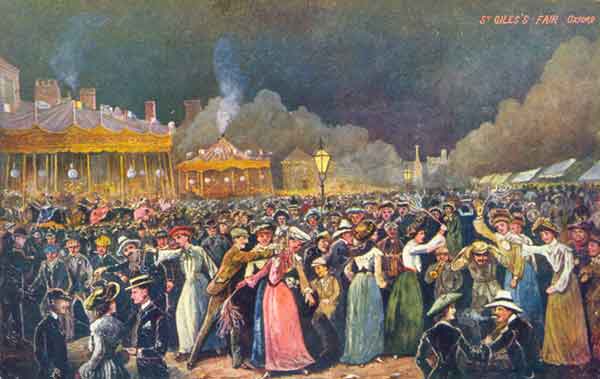 Colour postcard of the Fair