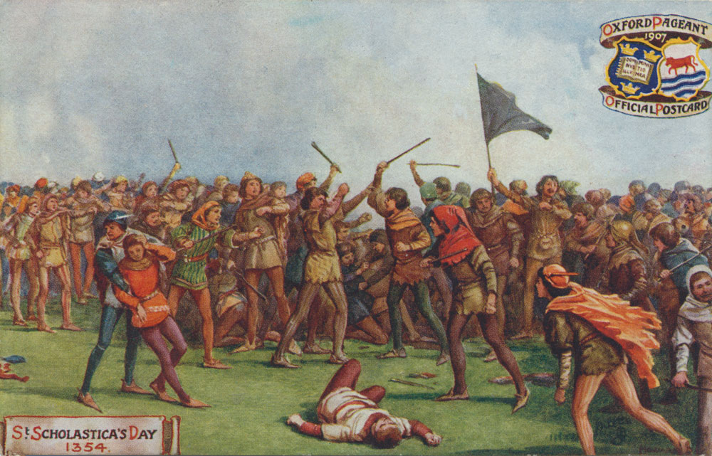 St Scholastica's Day: Re-enactment of the Town & Gown battle in the Oxford Pageant of 1907