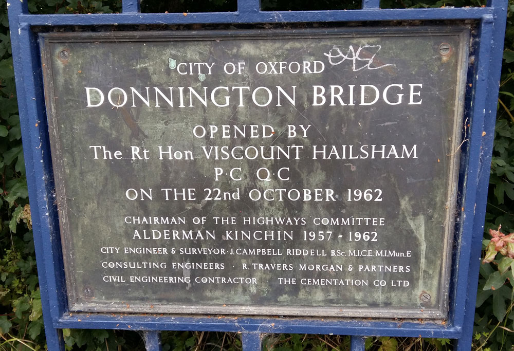 Donnington Bridge plaque