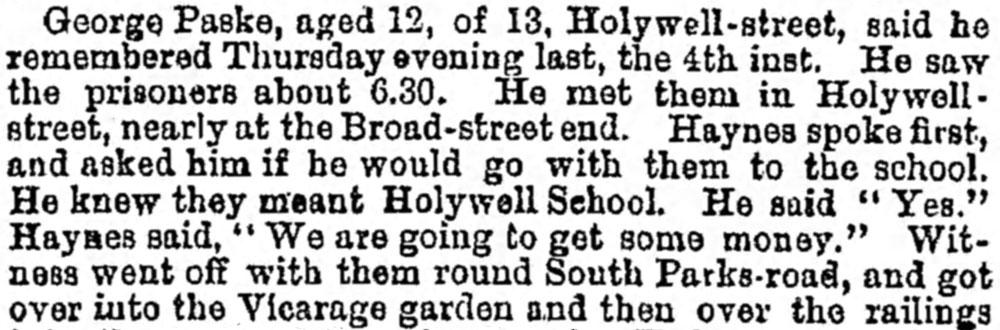 Jackson's Oxford Journal of 13  September 1890: Short extract showing three hyphenated street names
