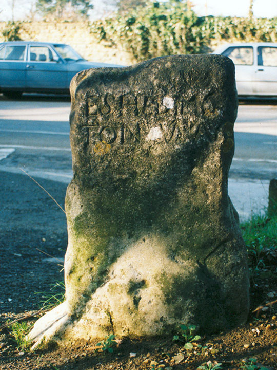 Milestone at junction of Marston Road and Cuckoo Lane