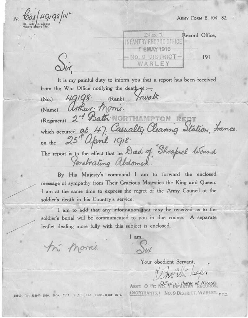 Official death notice