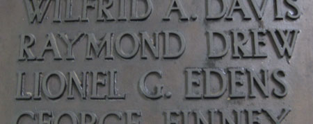 Raymond Drew on school plaque