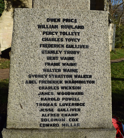 Back inscription